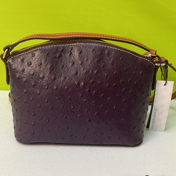 Dooney & Bourke Ostrich Ruby Crossbody Plum Wine Color - Picture 3 of 8